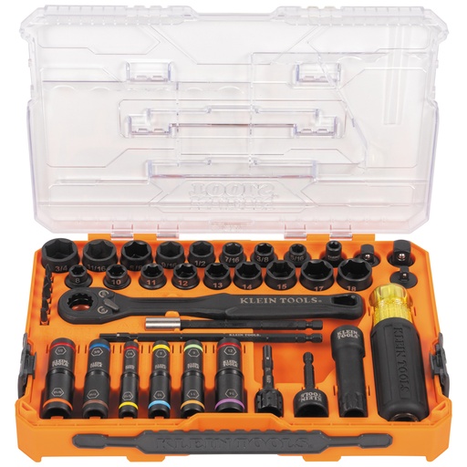 [KLN_65500KNECT] Klein 65500KNECT KNECT™ Complete Impact Pass Through and Flip Socket Set, 39-Piece